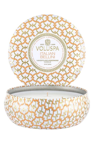 Voluspa Three-wick Tin Candle In Italian Bellini