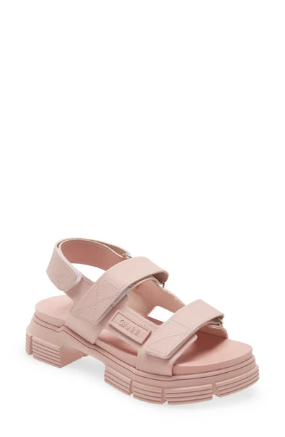 Ganni Rubber Sandal In Pink Nectar ModeSens