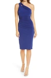Katie May High Roller One-shoulder Dress In Royal Midnight
