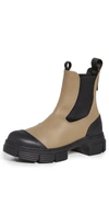 Ganni Recycled Rubber Chelsea Boots In Fossil