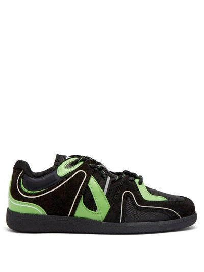 Ganni Sporty Mix Retro Sneaker In Black/ Green