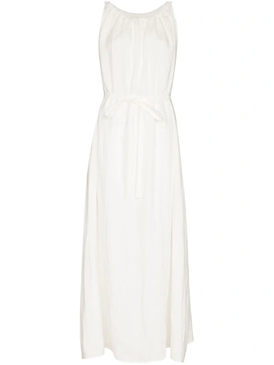 Deiji Studios Totem Linen Lounge Dress In White