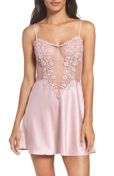 Flora Nikrooz Showstopper Charmeuse Chemise In Rose