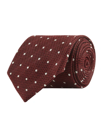 Tom Ford Piquet Dot Tie In Navy