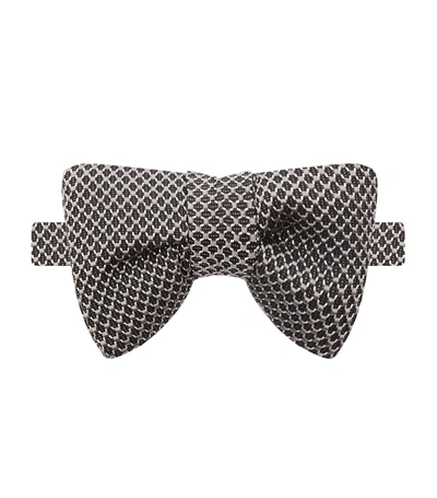 Tom Ford Woven Bowtie In Grey