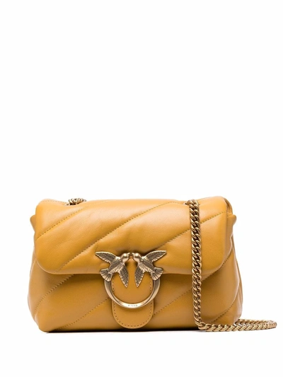 Pinko Love Crossbody Bag In Yellow Leather | ModeSens