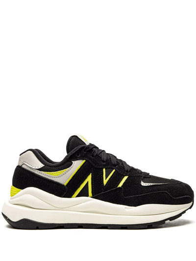 New Balance Black & Yellow 57/40 Sneakers In Black With Sulpher Yellow