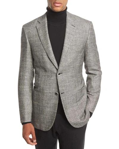 Brioni Check Two-button Sport Coat In Black