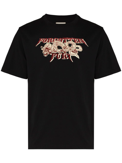 Nicholas Daley Mens Black Forgotten Fury Graphic-print Cotton-jersey T-shirt M