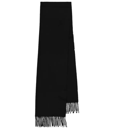 Totême Fine-knit Fringe-edge Scarf In Black