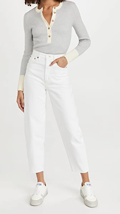 Faherty Mikki Henley Sweater In Neutral Colorblock