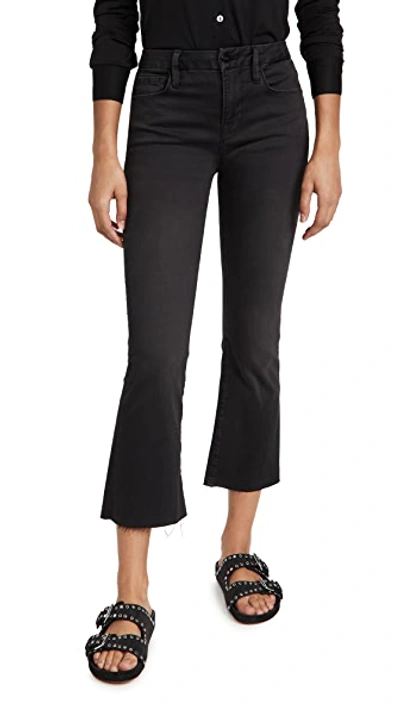 Frame Le Cropped Mini Boot Raw Edge Jeans Kerry In Black