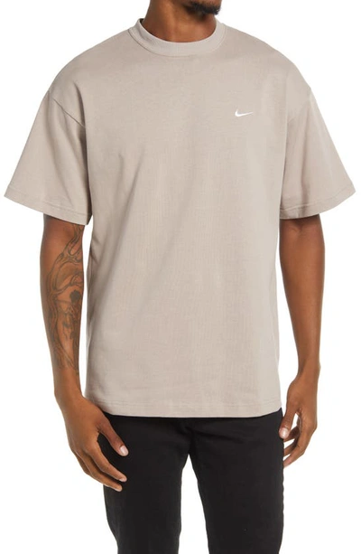 Nike Mens Malt/white Lab Brand-embroidered Cotton-jersey T-shirt L In Malt/ White