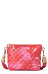 Mz Wallace Metro Scout Small Quilt Printed Crossbody Bag In Magenta Acid Dye