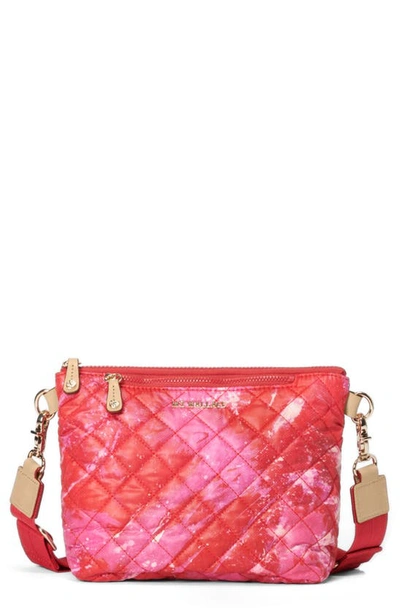 Mz Wallace Metro Scout Small Quilt Printed Crossbody Bag In Magenta Acid Dye
