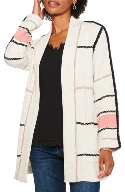 Nic + Zoe Go To Stripe Sweater Jacket In Neutral Multi
