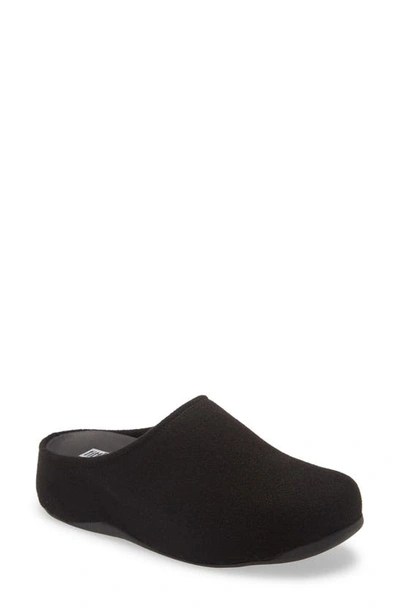 Fitflop Women's Shuv Felt Slip-on Clogs Women's Shoes In All Black