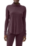 Michael Stars Marcy Turtleneck Shirttail Top In Eggplant