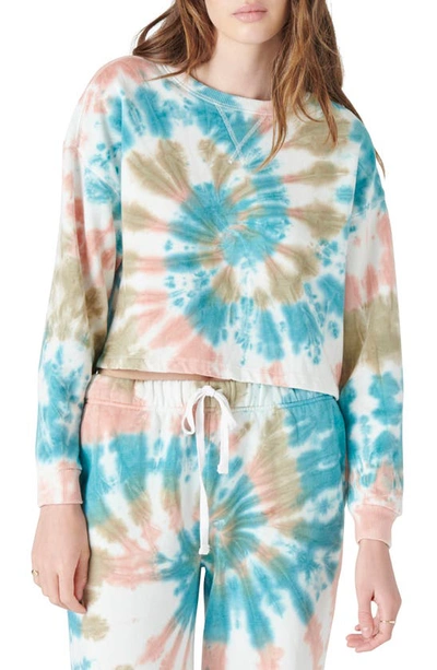 Lucky Brand Cropped Tie-dyed Fleece Sweatshirt In Multi Tye Dye