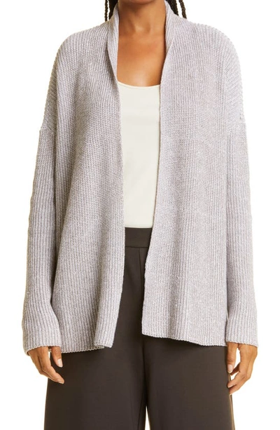 Eileen Fisher Open Knit Cardigan In Light Barley