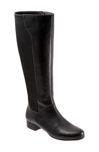 Trotters Misty Leather Knee High Boot In Black