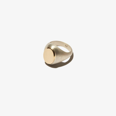 M. Cohen 18kt Yellow Gold And Sterling Silver Oval Signet Ring