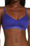 Calvin Klein Women's Pure Ribbed Light Lined Bralette Qf6439 In Purple Parade