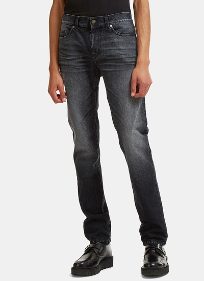 Saint Laurent D02 Low-waisted Université Patch Skinny Jeans In Black |  ModeSens