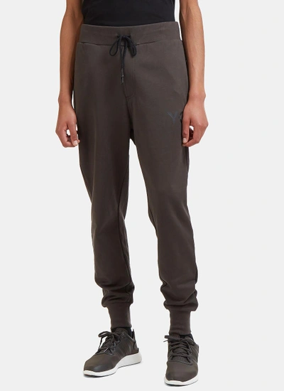 Y-3 Logo-printed Track Pants In Dark Khaki