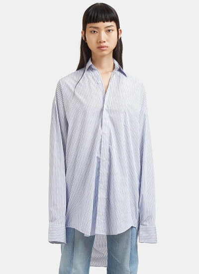 Vetements Oversized Popeline Striped Shirt In Blue