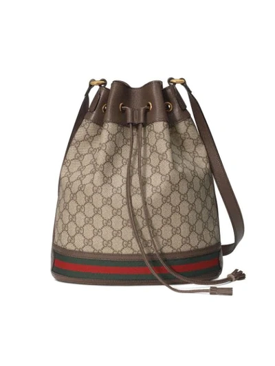 Gucci Ophidia Gg Bucket Bag In Neutrals
