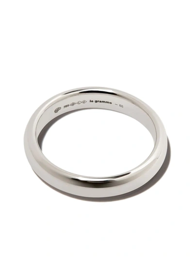 Le Gramme 18kt White Gold 6g Beveled Ring In Silver