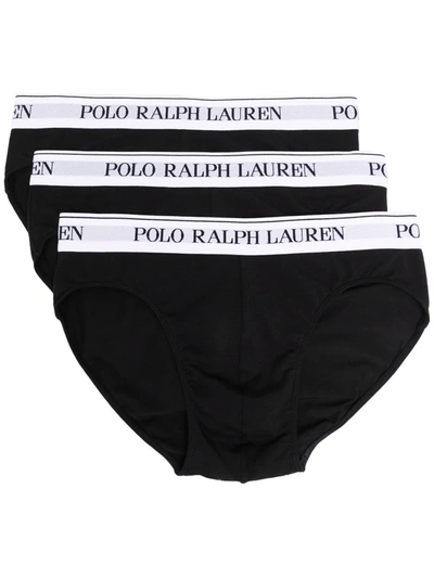Polo Ralph Lauren Logo-waistband Briefs In Black