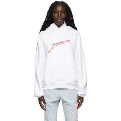 Alexander Wang Hoodie With Lipstick Graphic In Terry In Bright