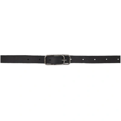 Boris Bidjan Saberi Black Leather Double Buckle Belt ModeSens