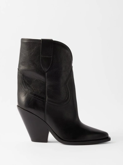 Isabel Marant Leyane Leather Ankle Boots In Black