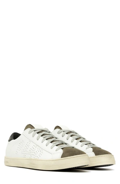 P448 Men's John Leather Sneakers In White/olive