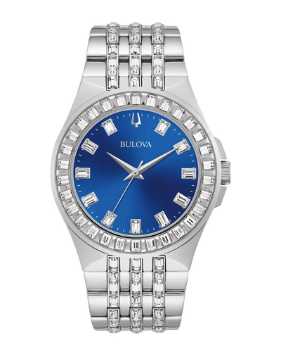 Bulova Women's Phantom Crystal Stainless Steel Bracelet Watch 32mm In Silver-tone