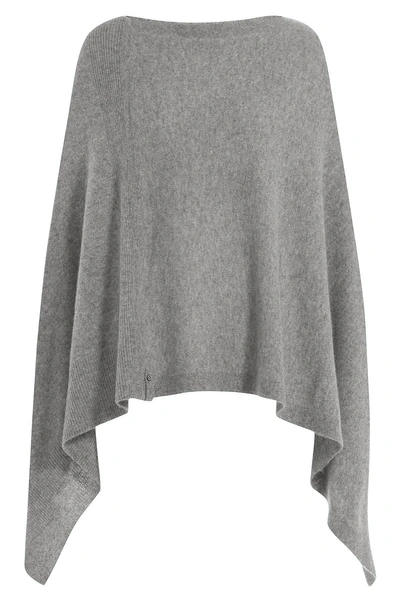 81 Hours Cashmere Poncho In Grey | ModeSens