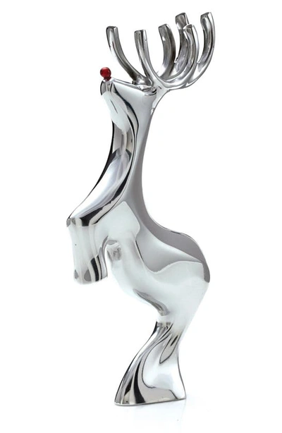 Nambe Red Nosed Reindeer Figurine In Silver