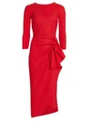 Chiara Boni La Petite Robe Side Draped Cocktail Dress In Corallo