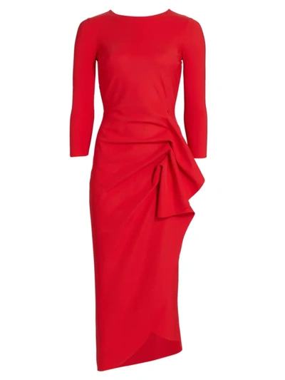 Chiara Boni La Petite Robe Side Draped Cocktail Dress In Corallo
