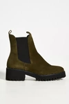 Freda Salvador Women's Brooke Platform Chelsea Boots In Army Green Suede