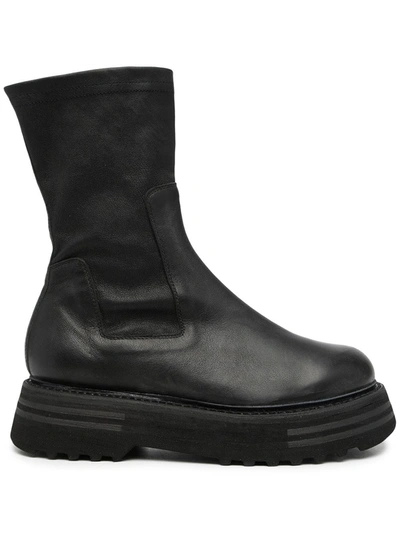 Guidi Slip-on Chunky Boots In Black