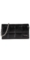 House Of Want We Browse Vegan Leather Wallet Crossbody Bag In Black Sheen