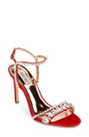 Badgley Mischka Marina Ankle-strap Sandals In Red