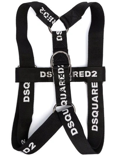 Dsquared2 X Poldo Logo-print Dog Collar In Black