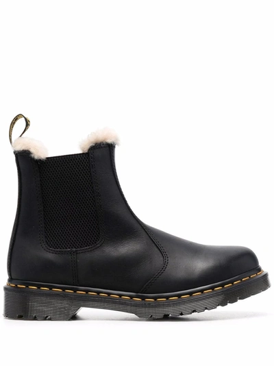 Dr. Martens 1460 Serena Faux Shearling-lined Ankle Boots In Black