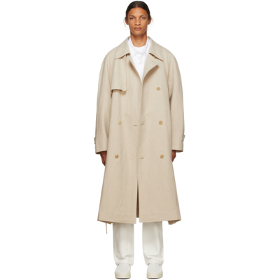 The Row Omar' Belted Linen Blend Trench Coat In Neutral,neutral