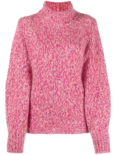 Forte Forte Roll-neck Chunky-knit Jumper In Pink